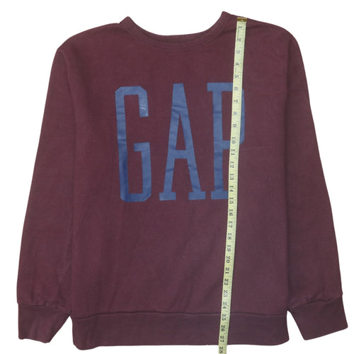 GAP Womens Burgundy Logo Pullover Sweatshirt XL Cotton Blend
