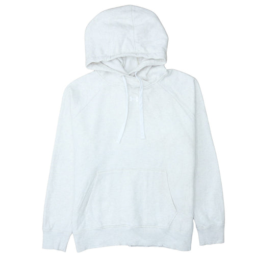 Under Armour Mens White L Pullover Hoodie Fleece Sweatshirt