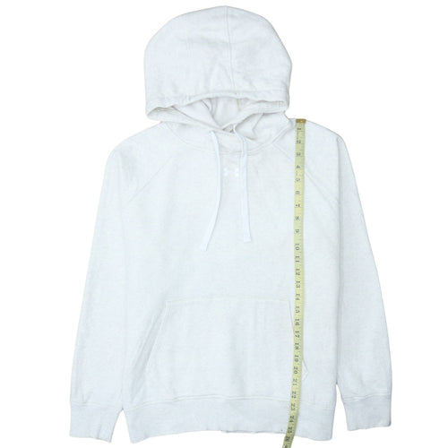 Under Armour Mens White L Pullover Hoodie Fleece Sweatshirt