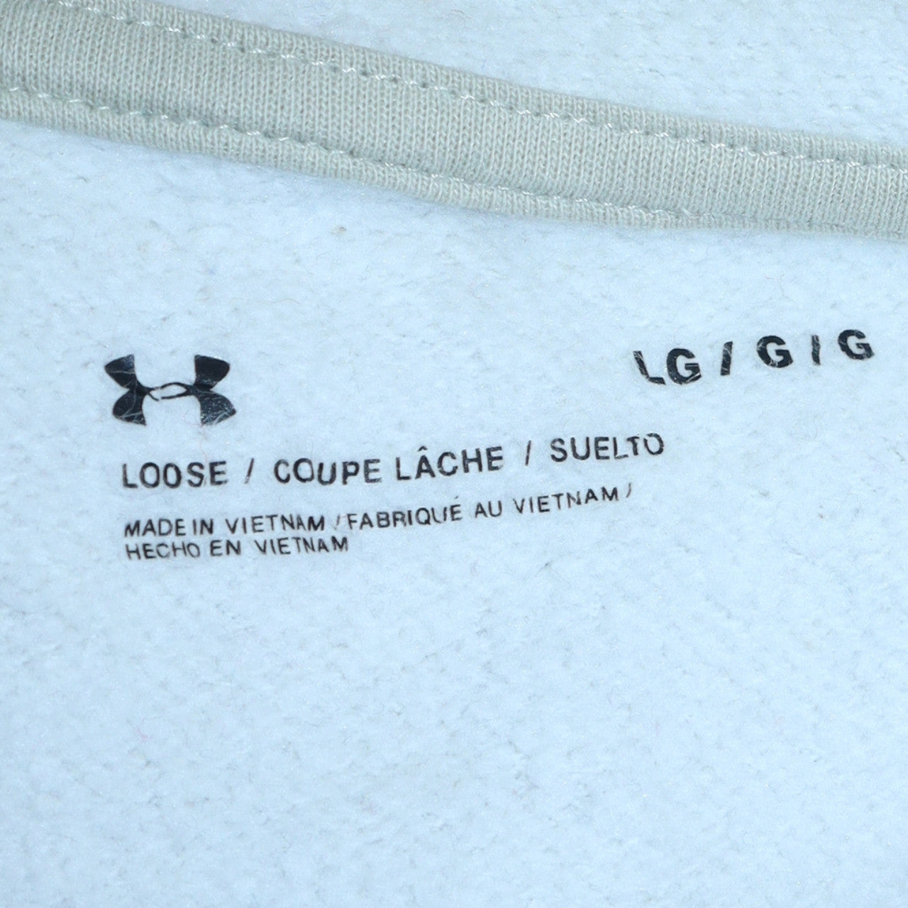 Under Armour Mens White L Pullover Hoodie Fleece Sweatshirt