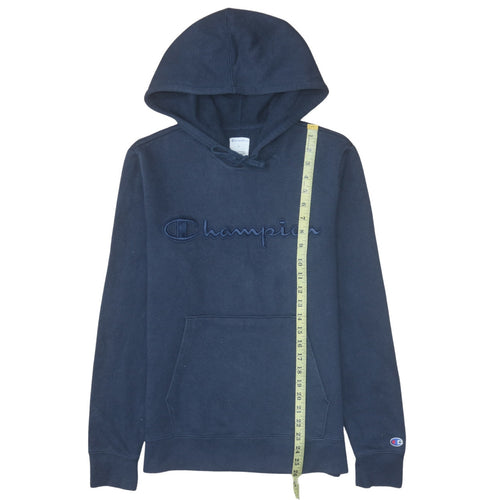 Champion Men's Blue Pullover Hoodie Small Embroidered Logo Fleece