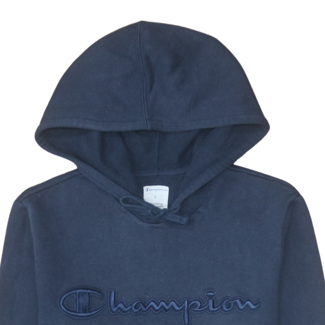 Champion Men's Blue Pullover Hoodie Small Embroidered Logo Fleece