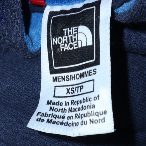 The North Face Men's Blue Pullover Hoodie XS Logo Outdoor Fleece