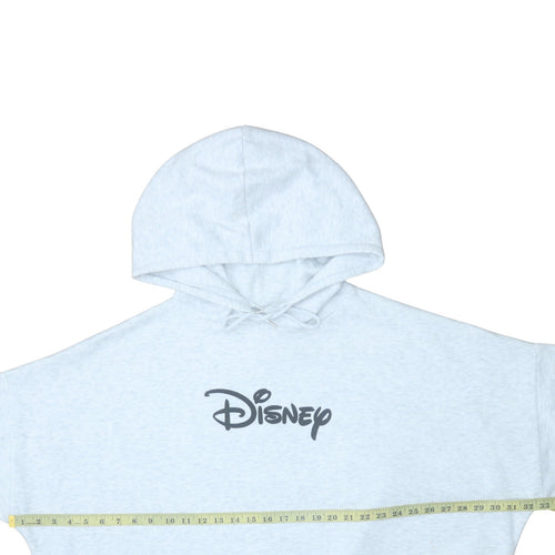 Disney Women's Light Grey 2XL Pullover Hoodie with Logo Print