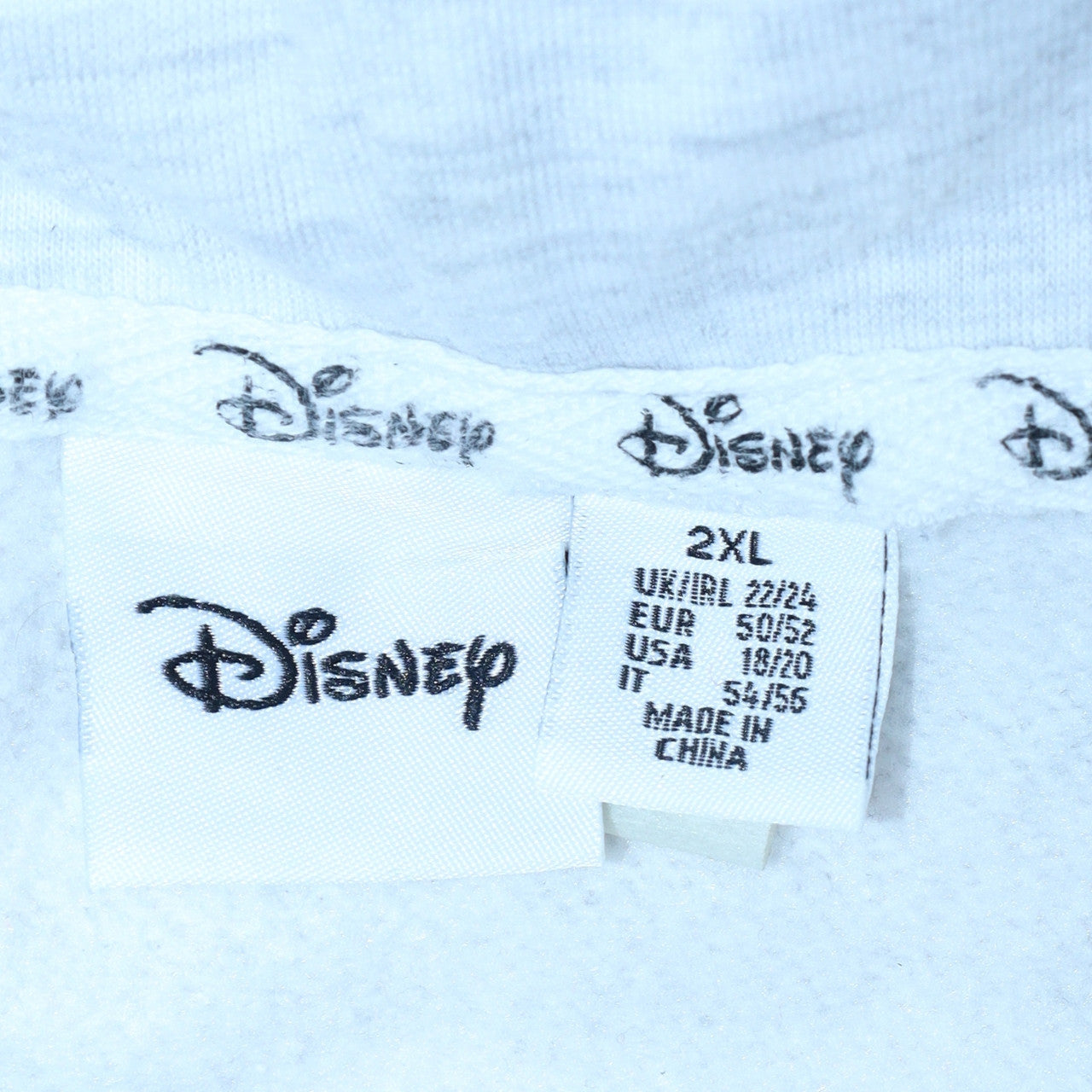 Disney Women's Light Grey 2XL Pullover Hoodie with Logo Print