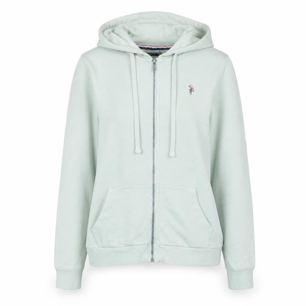 U.S. Polo Assn. Women Sage Full Zip Hoodie Size S Cotton Casual