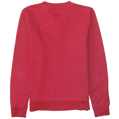 Calvin Klein Jeans Women's Red Cotton Logo Pullover Sweatshirt Size S