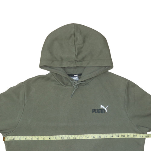 Puma Men’s Green Pullover Hoodie Size L Logo Fleece Sweatshirt