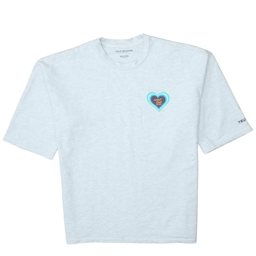 True Religion Men's Grey Heart Graphic Cotton T-Shirt Size S