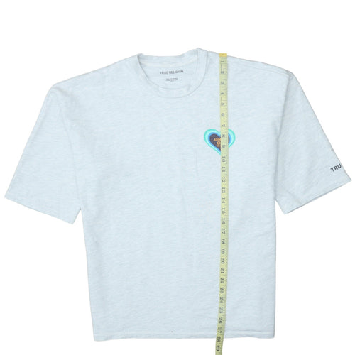 True Religion Men's Grey Heart Graphic Cotton T-Shirt Size S