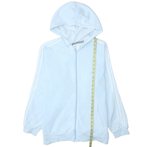 Adidas Teens Blue Full Zip Hoodie Size 10-11 Fleece Sportswear