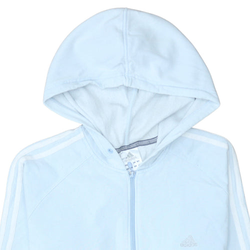 Adidas Teens Blue Full Zip Hoodie Size 10-11 Fleece Sportswear