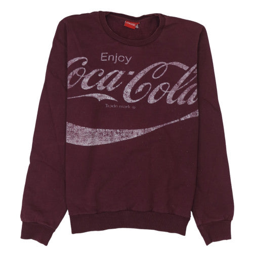 Coca-Cola Mens Red Pullover Crew Neck Sweatshirt L Graphic Print