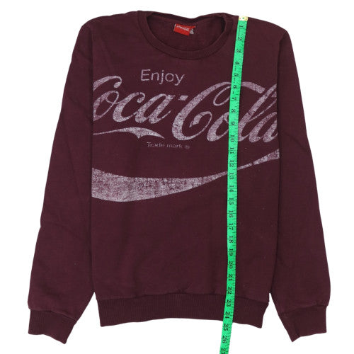 Coca-Cola Mens Red Pullover Crew Neck Sweatshirt L Graphic Print