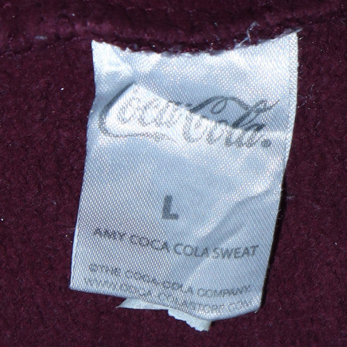 Coca-Cola Mens Red Pullover Crew Neck Sweatshirt L Graphic Print