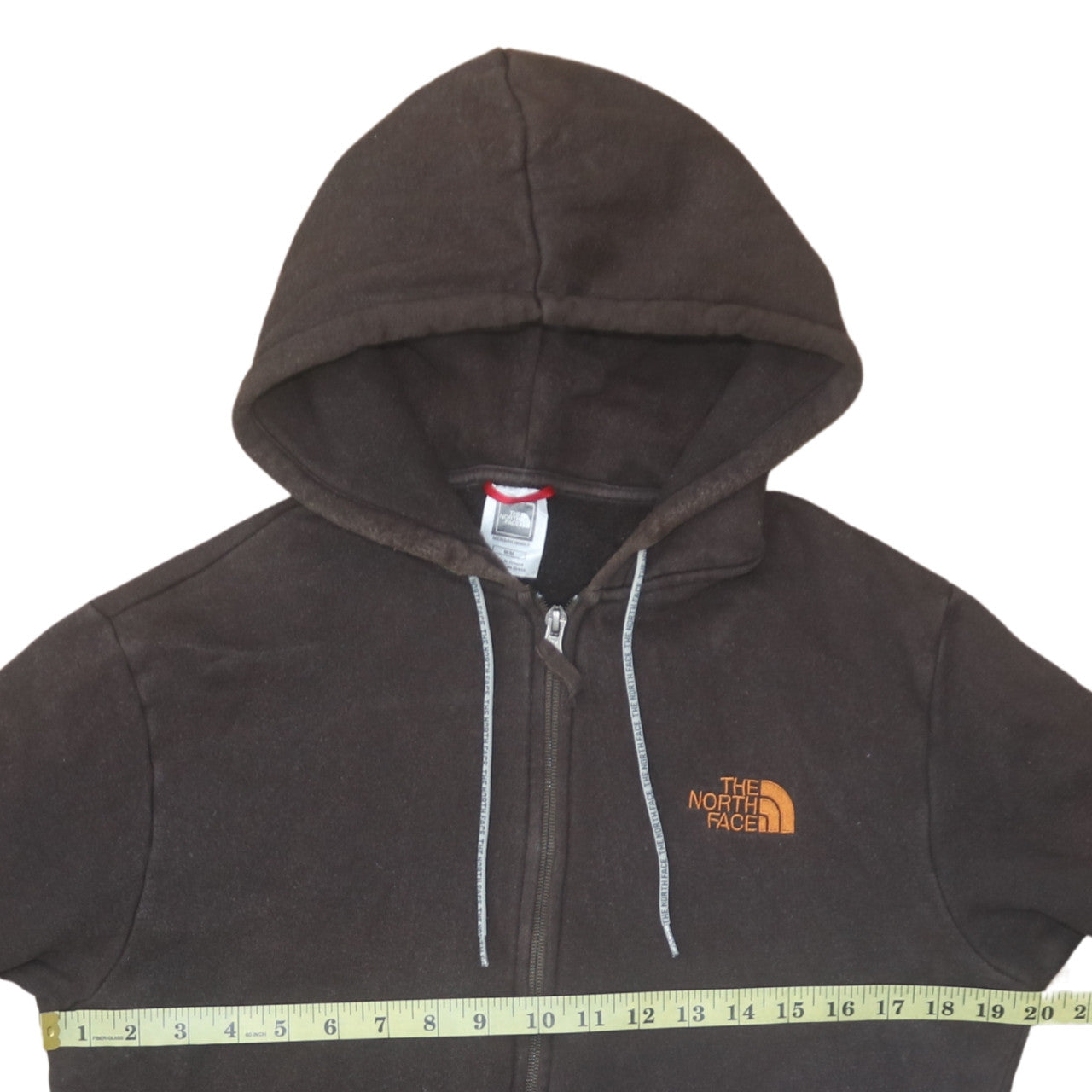 The North Face Men Brown Full Zip Hoodie M Cotton Fleece Outdoor