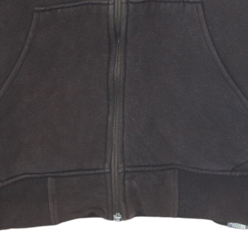The North Face Men Brown Full Zip Hoodie M Cotton Fleece Outdoor