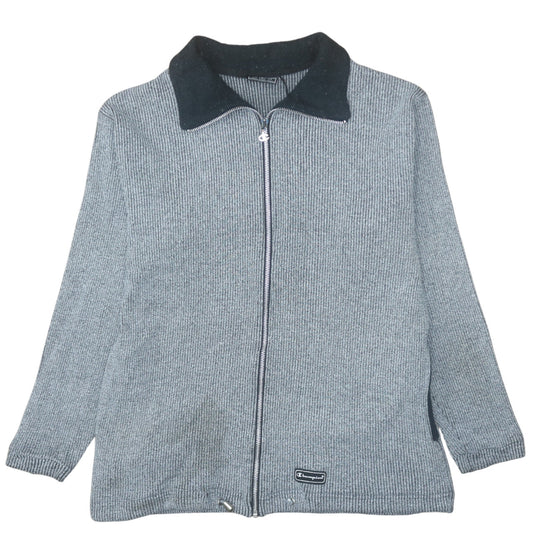 Champion Men's Grey Full Zip Knit Jacket Size M Athleisure