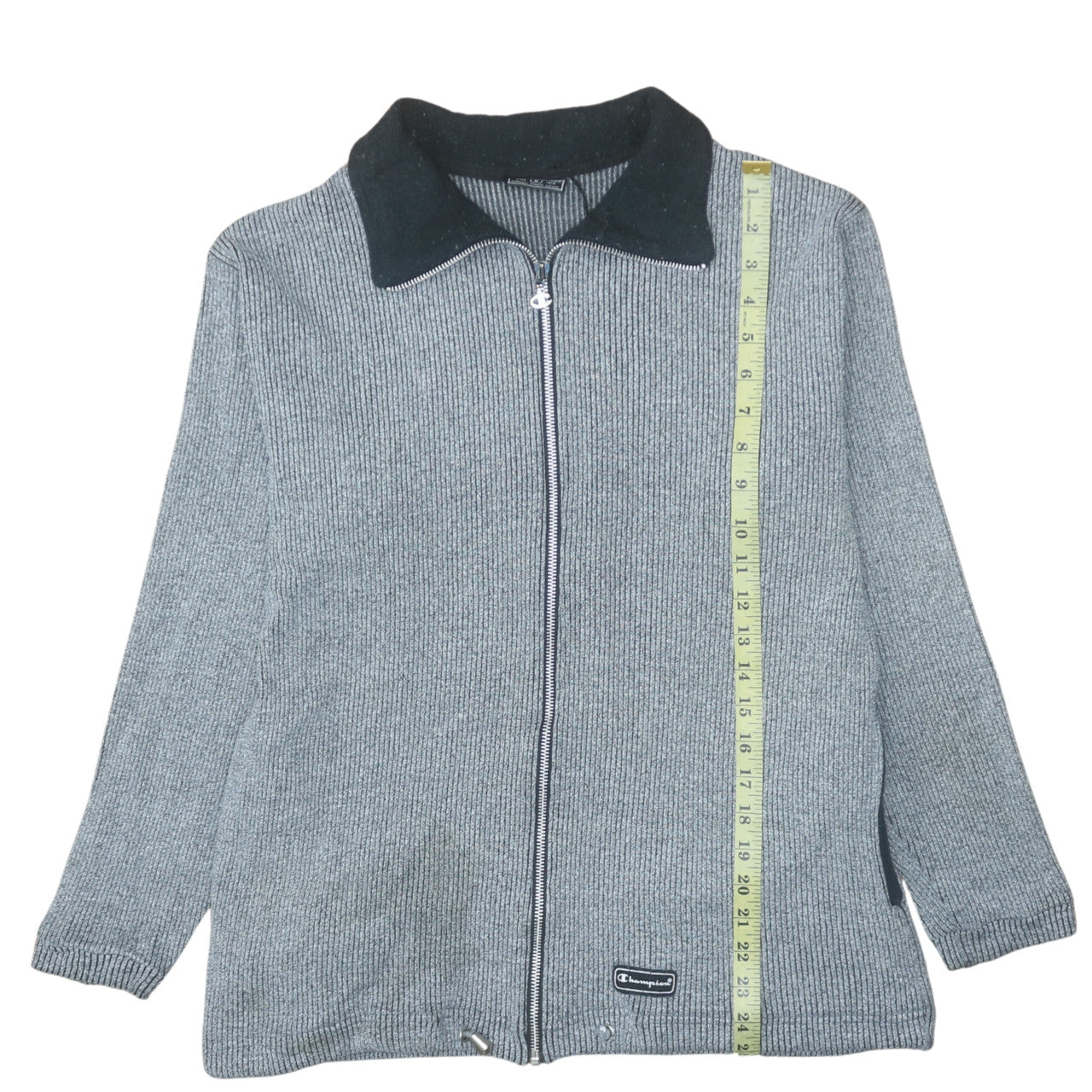 Champion Men's Grey Full Zip Knit Jacket Size M Athleisure