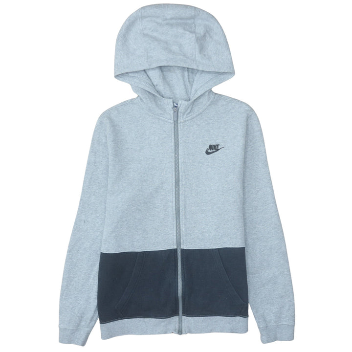 Nike Boys Grey Colourblock Full Zip Hoodie XL 13-15 Years Fleece
