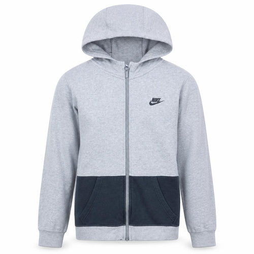 Nike Boys Grey Colourblock Full Zip Hoodie XL 13-15 Years Fleece