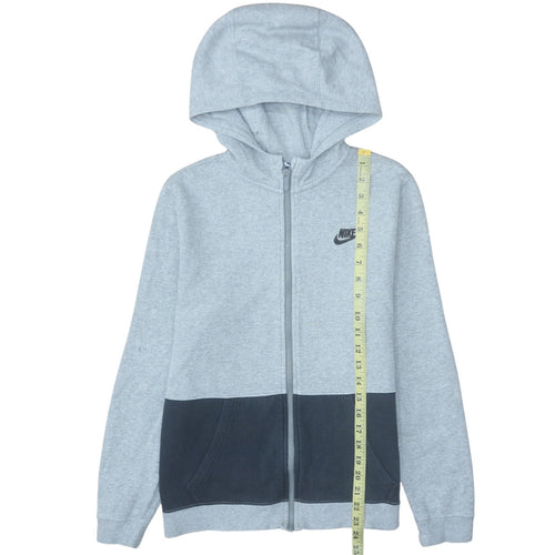 Nike Boys Grey Colourblock Full Zip Hoodie XL 13-15 Years Fleece