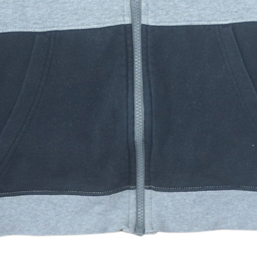 Nike Boys Grey Colourblock Full Zip Hoodie XL 13-15 Years Fleece