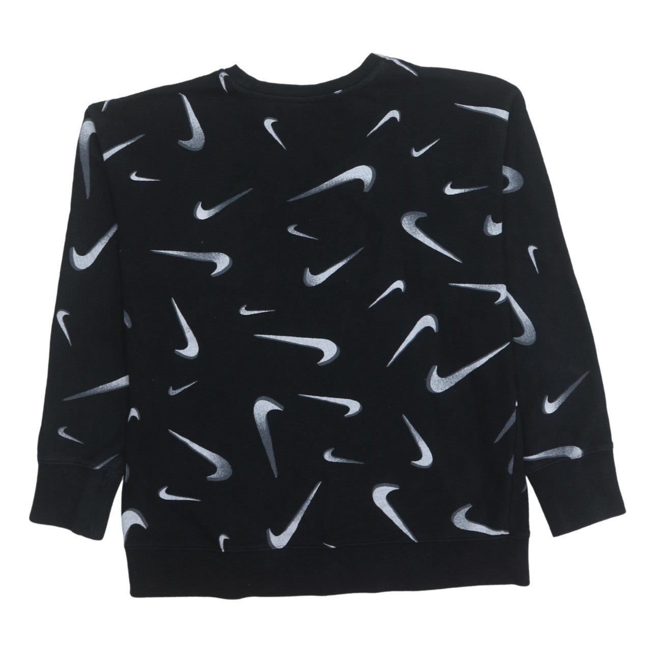 Nike Boys Black XL Pullover Sweatshirt with Swoosh Logo Print