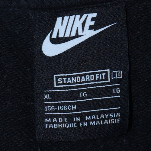 Nike Boys Black XL Pullover Sweatshirt with Swoosh Logo Print