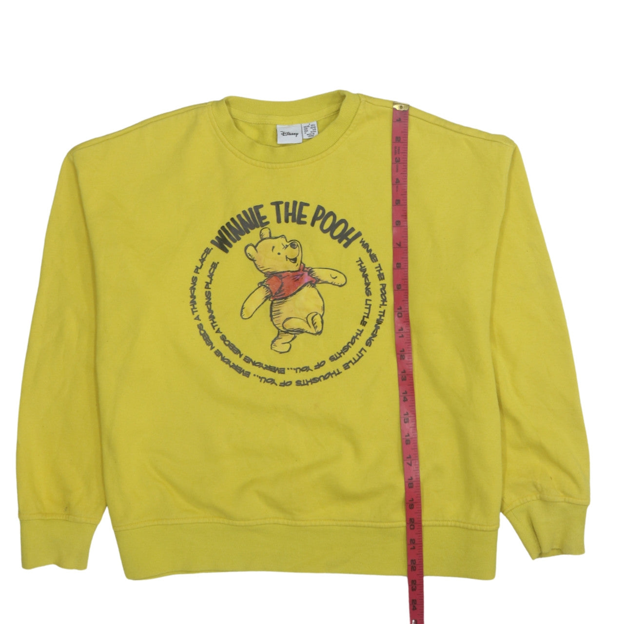 Disney Women Yellow Winnie the Pooh Pullover Sweatshirt Size 10/12
