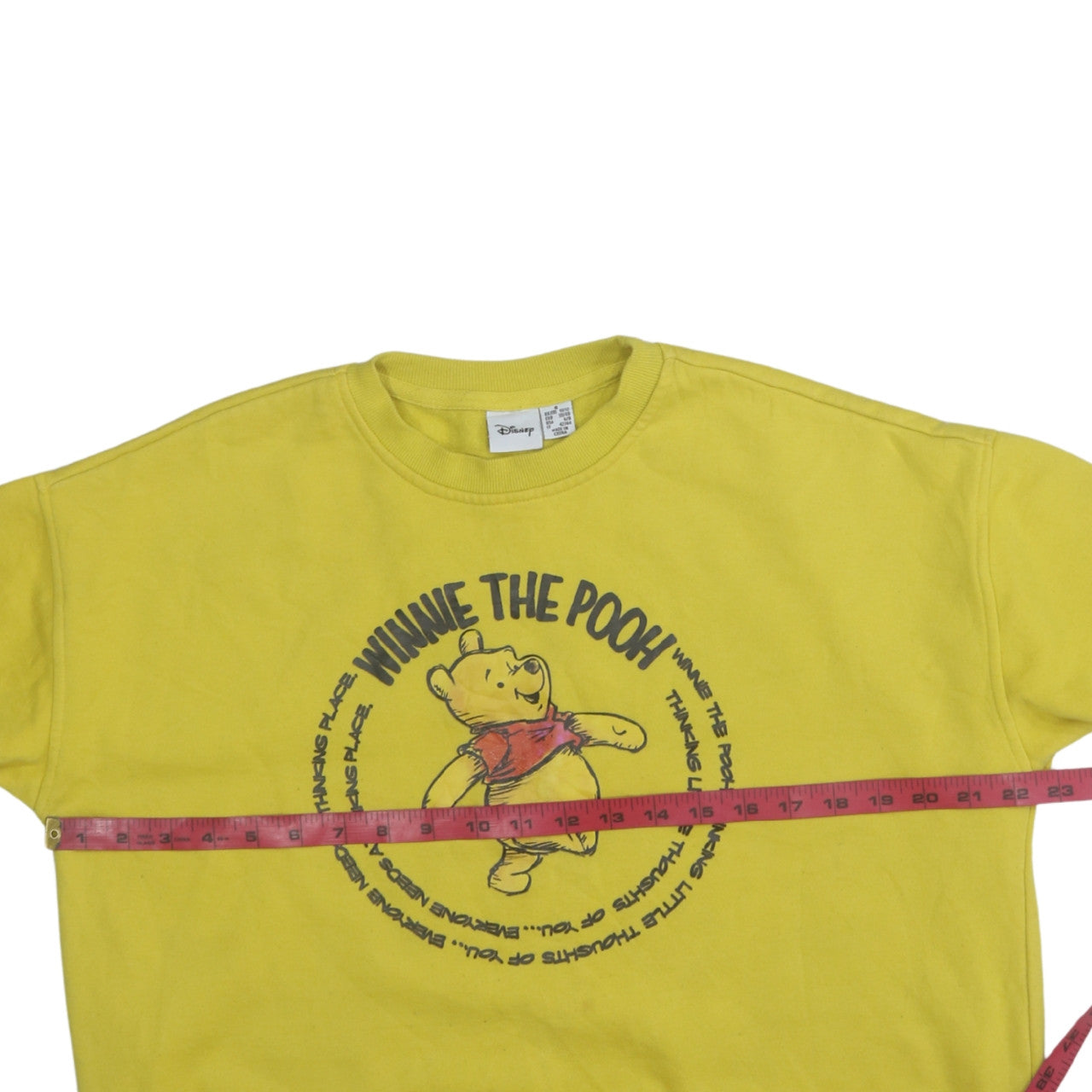Disney Women Yellow Winnie the Pooh Pullover Sweatshirt Size 10/12