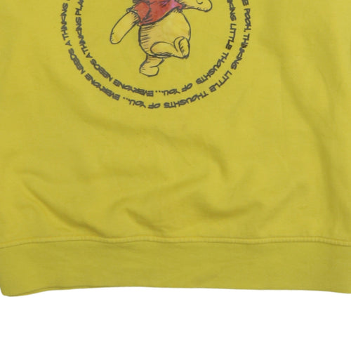 Disney Women Yellow Winnie the Pooh Pullover Sweatshirt Size 10/12