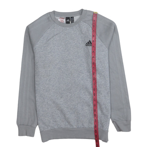 Adidas Boys Grey Pullover Sweatshirt 13-14 Years Crew Neck Fleece Jumper