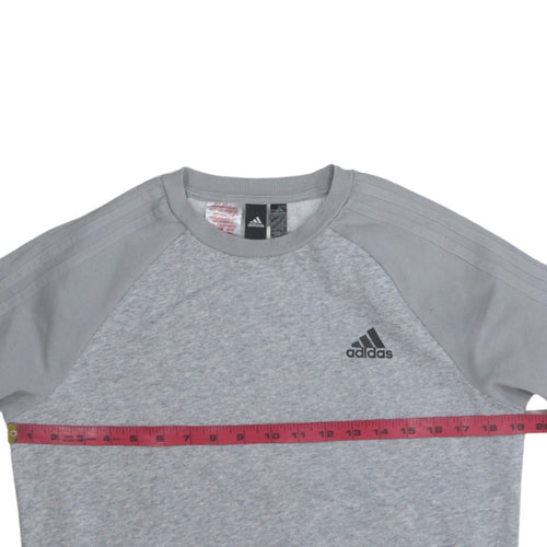 Adidas Boys Grey Pullover Sweatshirt 13-14 Years Crew Neck Fleece Jumper
