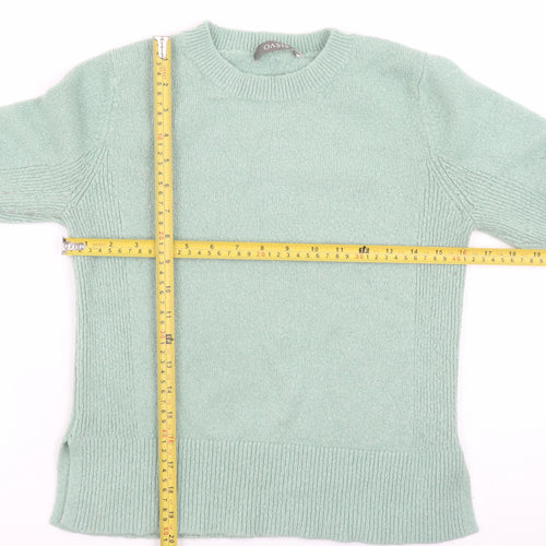 Oasis Women Mint Green Crew Neck Long Sleeve Pullover Jumper M