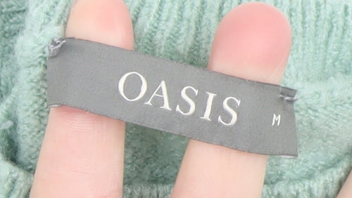 Oasis Women Mint Green Crew Neck Long Sleeve Pullover Jumper M