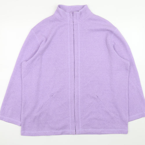Kash Womens Purple Size 16 Full Zip Knit Casual Jacket