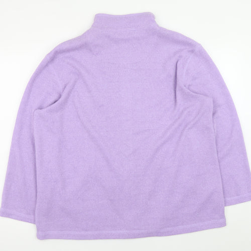 Kash Womens Purple Size 16 Full Zip Knit Casual Jacket