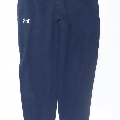 Under Armour Boys Blue XL Jogger Trousers Elastic Waist Fleece Activewear