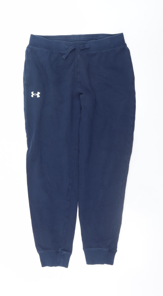 Under Armour Boys Blue XL Jogger Trousers Elastic Waist Fleece Activewear
