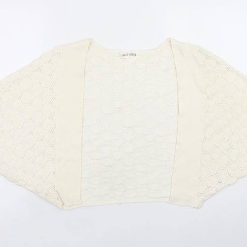 Grace Karin Women’s Ivory Open-Knit Shrug S Lightweight Viscose