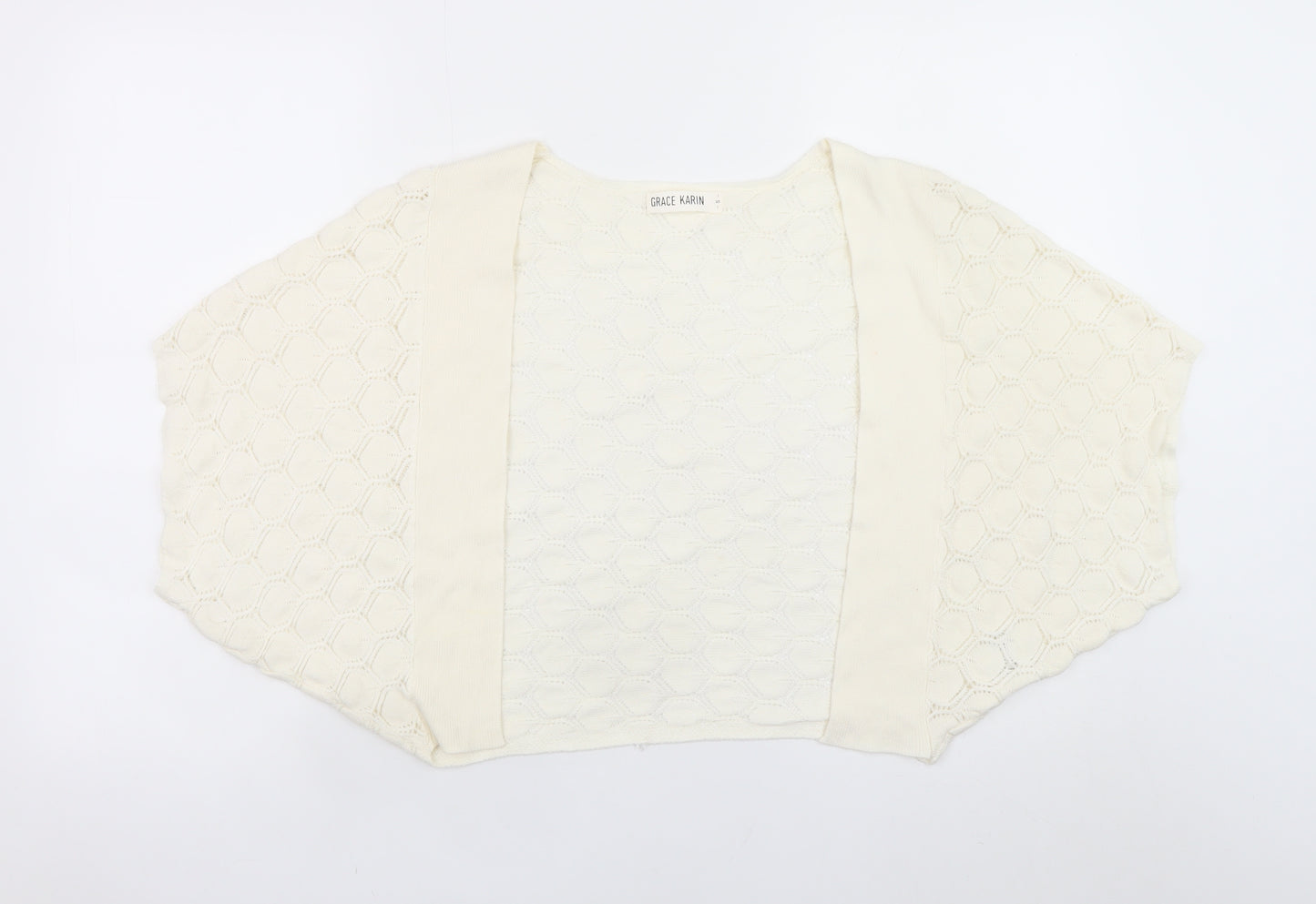 Grace Karin Women’s Ivory Open-Knit Shrug S Lightweight Viscose