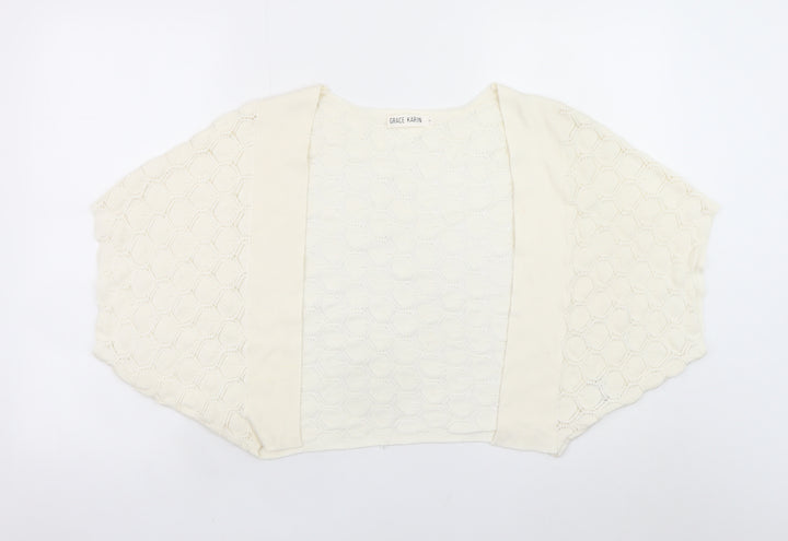 Grace Karin Women’s Ivory Open-Knit Shrug S Lightweight Viscose