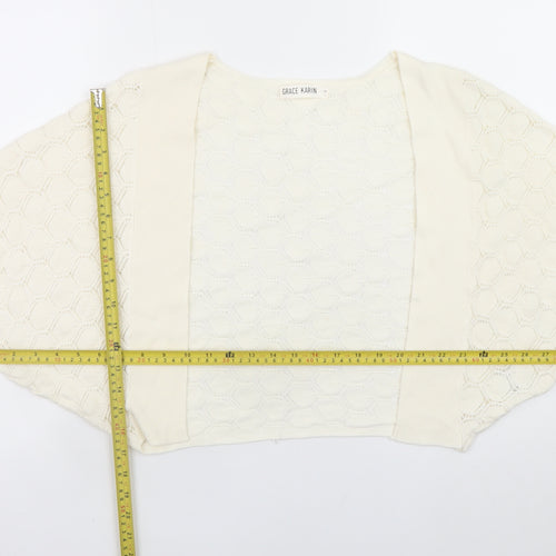 Grace Karin Women’s Ivory Open-Knit Shrug S Lightweight Viscose