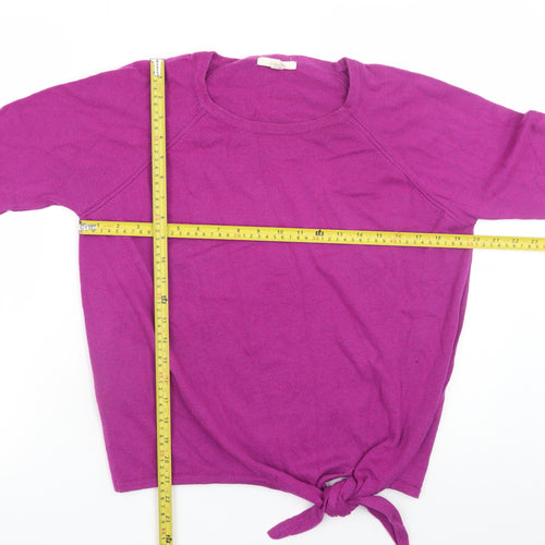 White Stuff Women's Purple Merino Wool Blend Pullover Jumper Size 14
