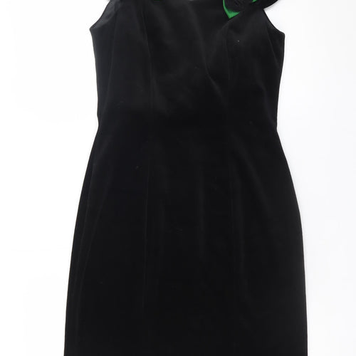 Principles Women Black Velvet Sheath Dress Size 12 Formal Evening