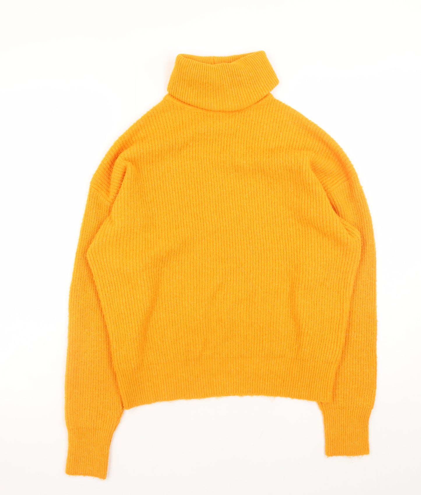 River Island Womens Yellow Roll Neck Ribbed Knit Jumper XS
