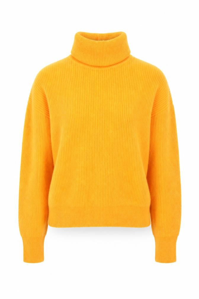 River Island Womens Yellow Roll Neck Ribbed Knit Jumper XS