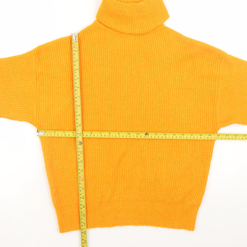 River Island Womens Yellow Roll Neck Ribbed Knit Jumper XS