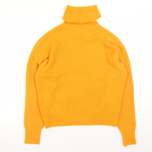 River Island Womens Yellow Roll Neck Ribbed Knit Jumper XS